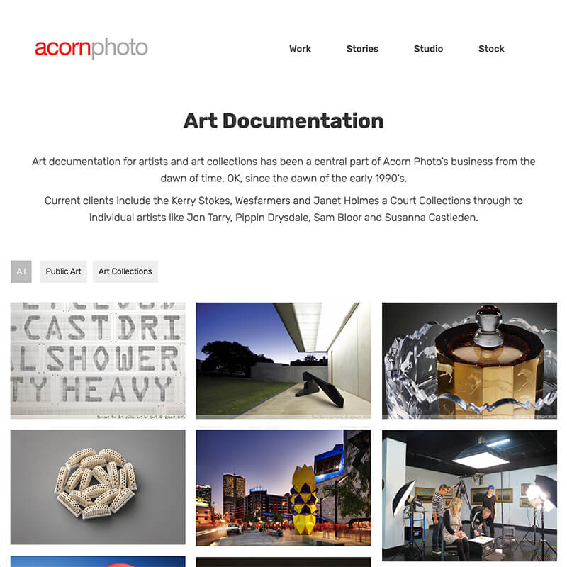 Acorn website work