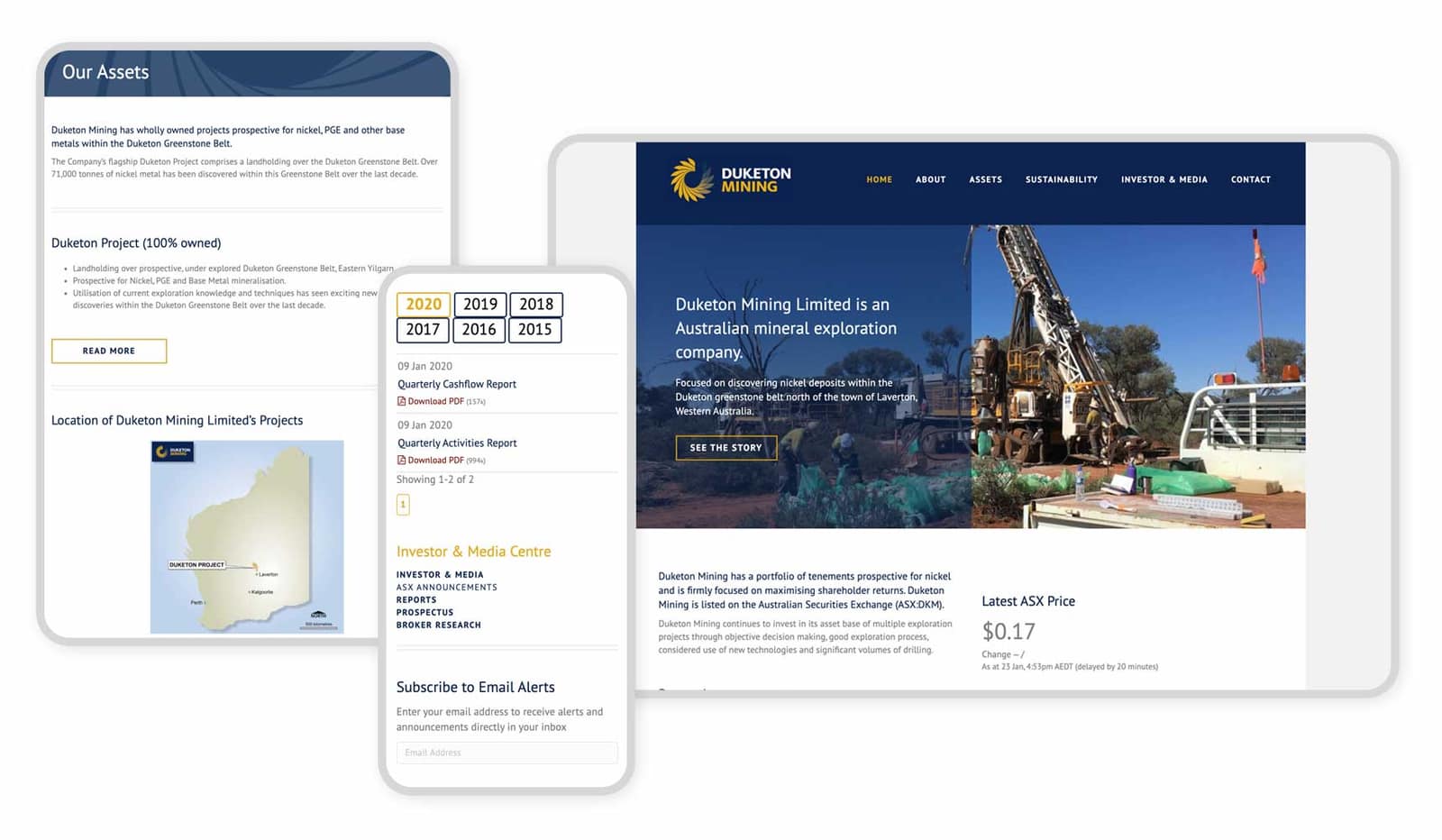 Duketon Mining website