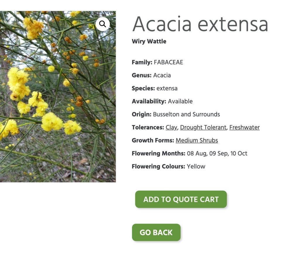 Geographe Plants - Plant Detail Page