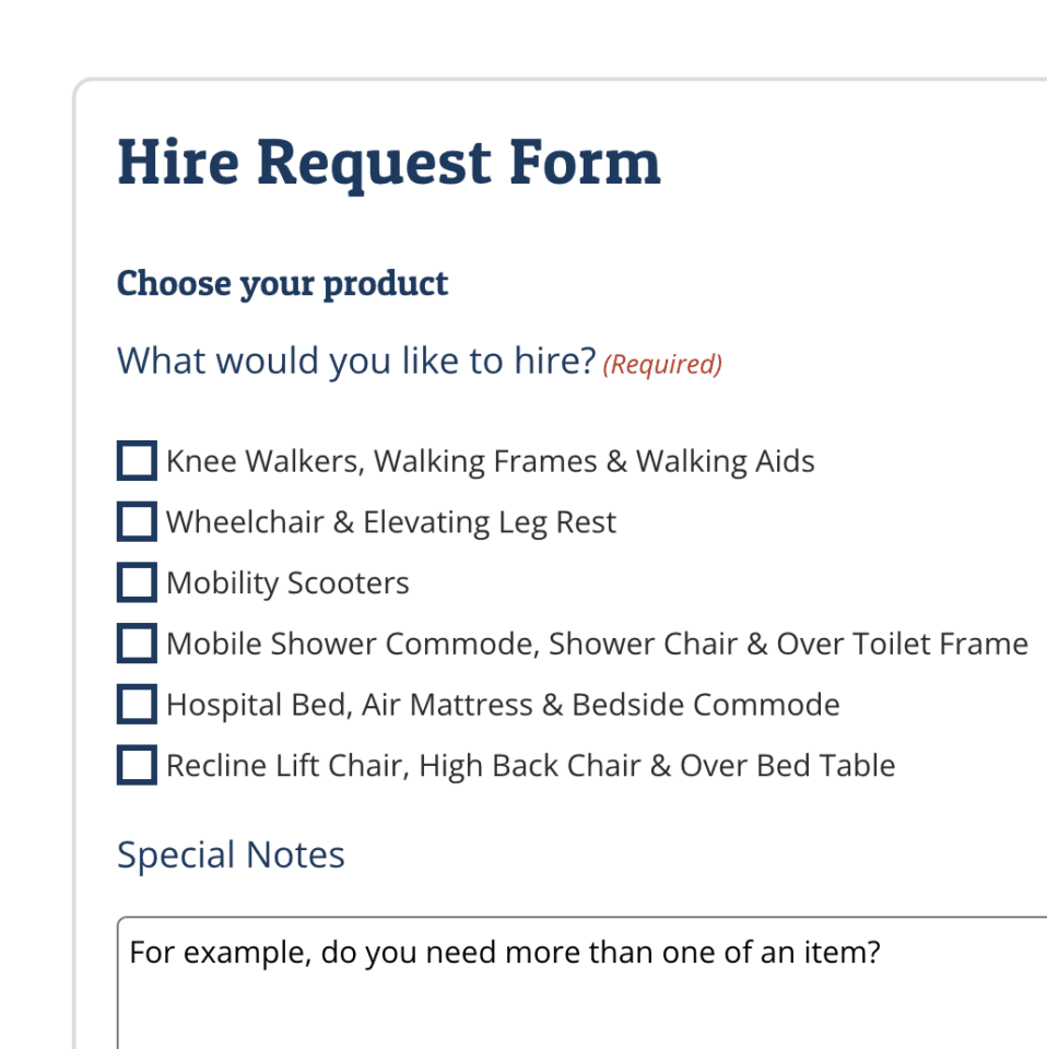 Hire Form