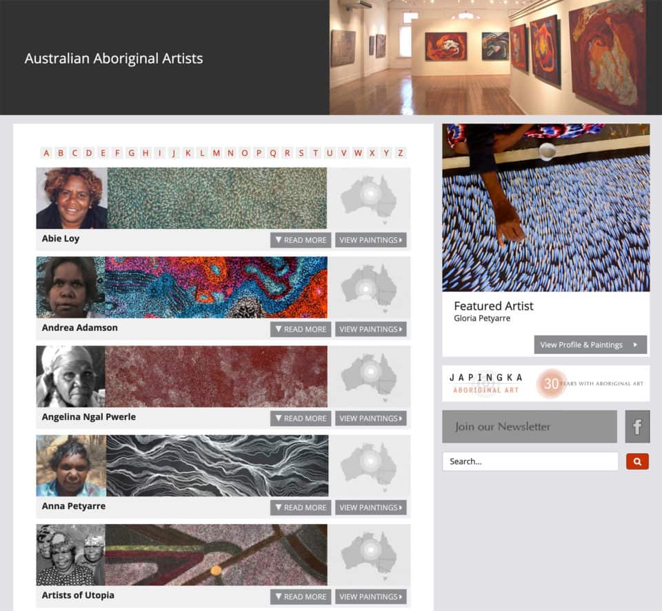 Japingka Aboriginal Art Gallery Artists