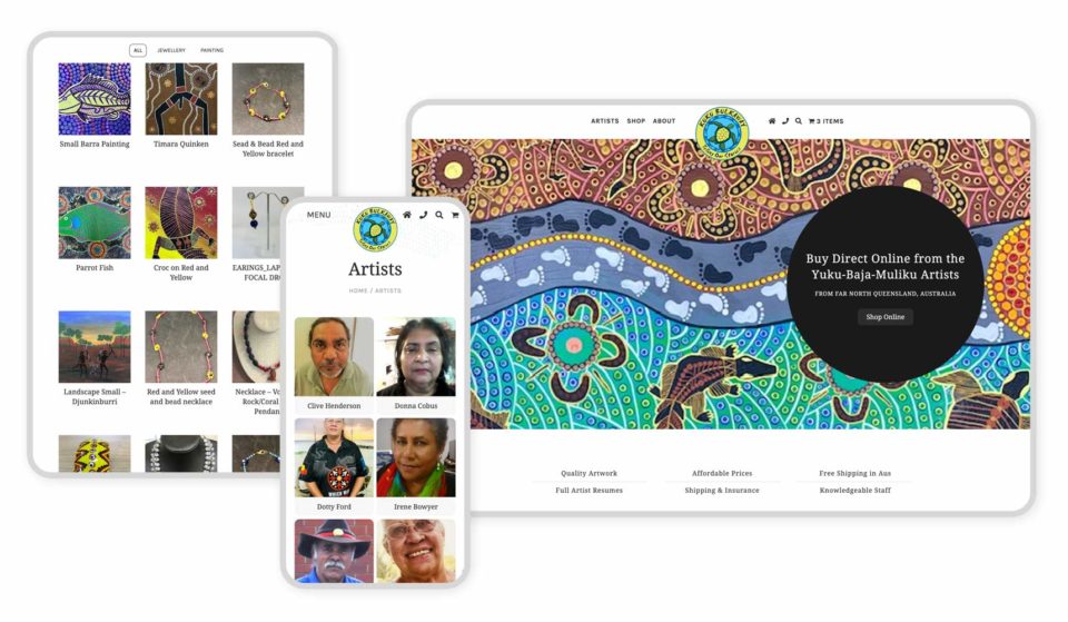 Kuku Bulkaway Indigenous Art Gallery website designed by Tectalic