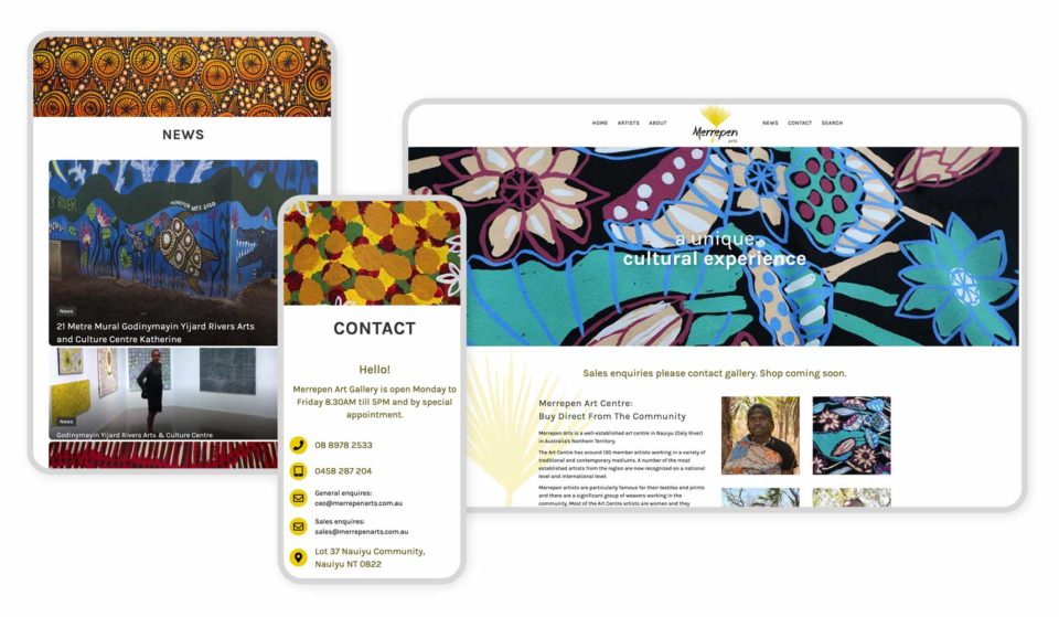 Merrepen Arts website designed by Tectalic