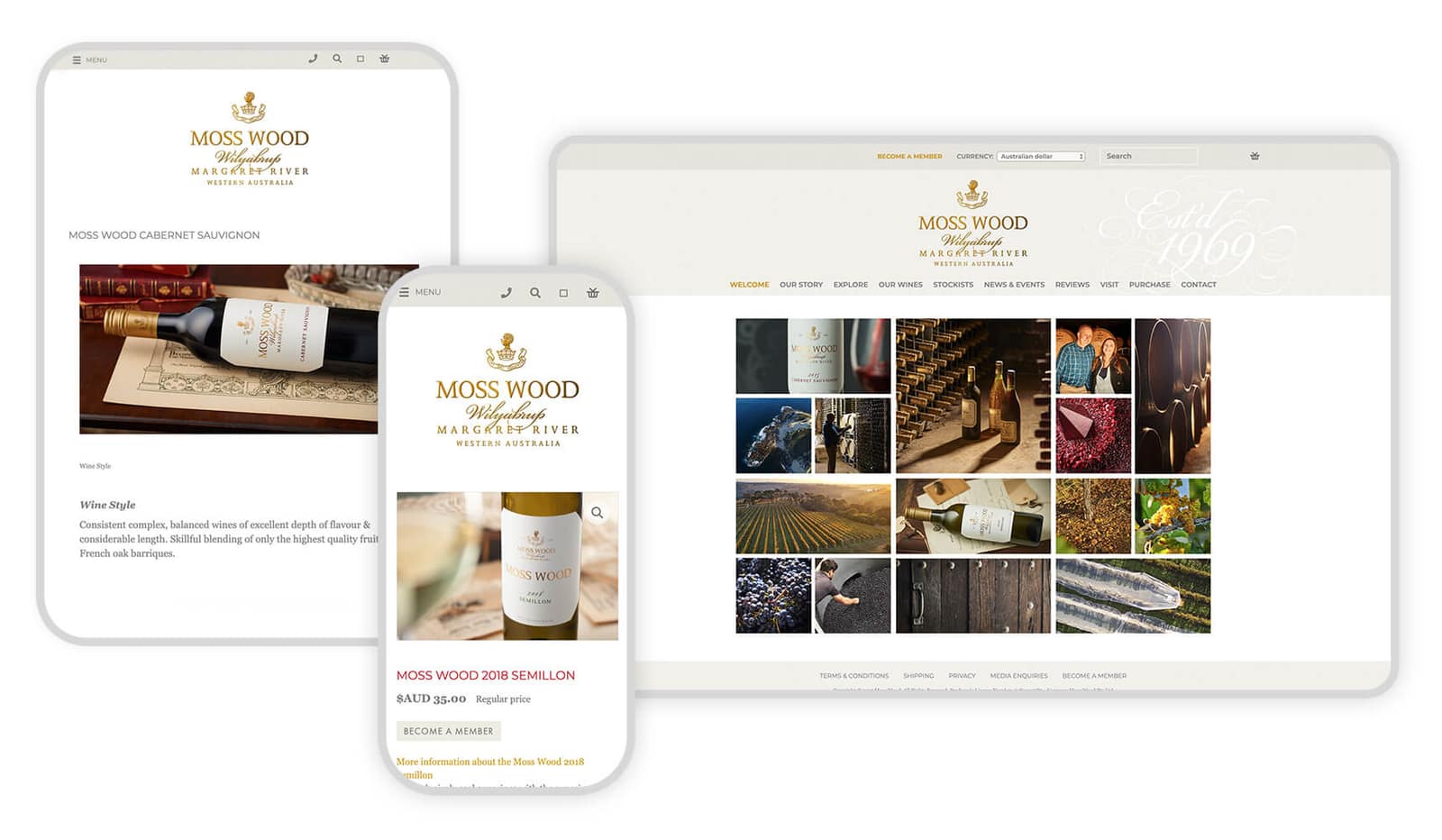 Moss Wood Wines website