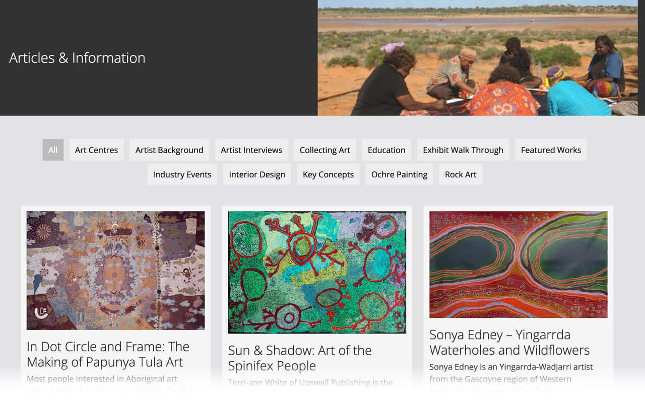 Japingka Aboriginal Art articles