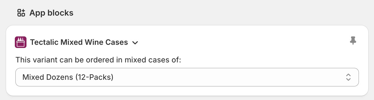 Product variant mixed case settings