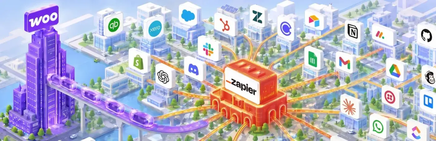WooCommerce connected to thousands of apps via Zapier