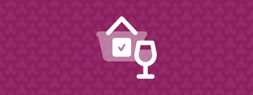 Optimising Wine Club Sign-up - shopping basket with a check mark next to a glass of wine