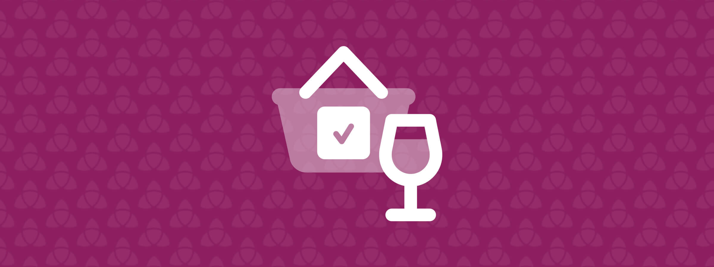 Optimising Wine Club Sign-up - shopping basket with a check mark next to a glass of wine