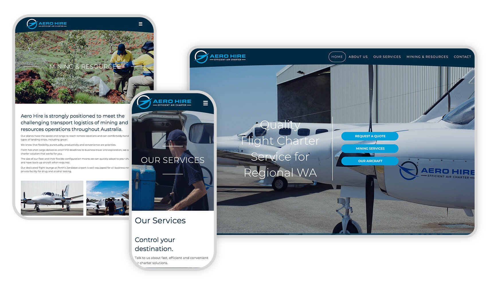 Aero Hire Responsive Graphic