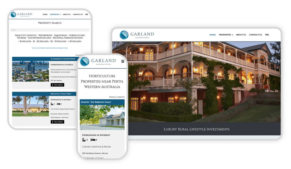Garland International Real Estate Responsive Graphic